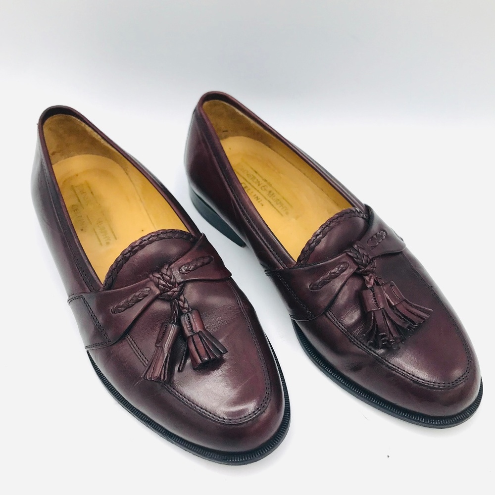Johnston Murphy Cellini Italy Burgundy Shoes 7W